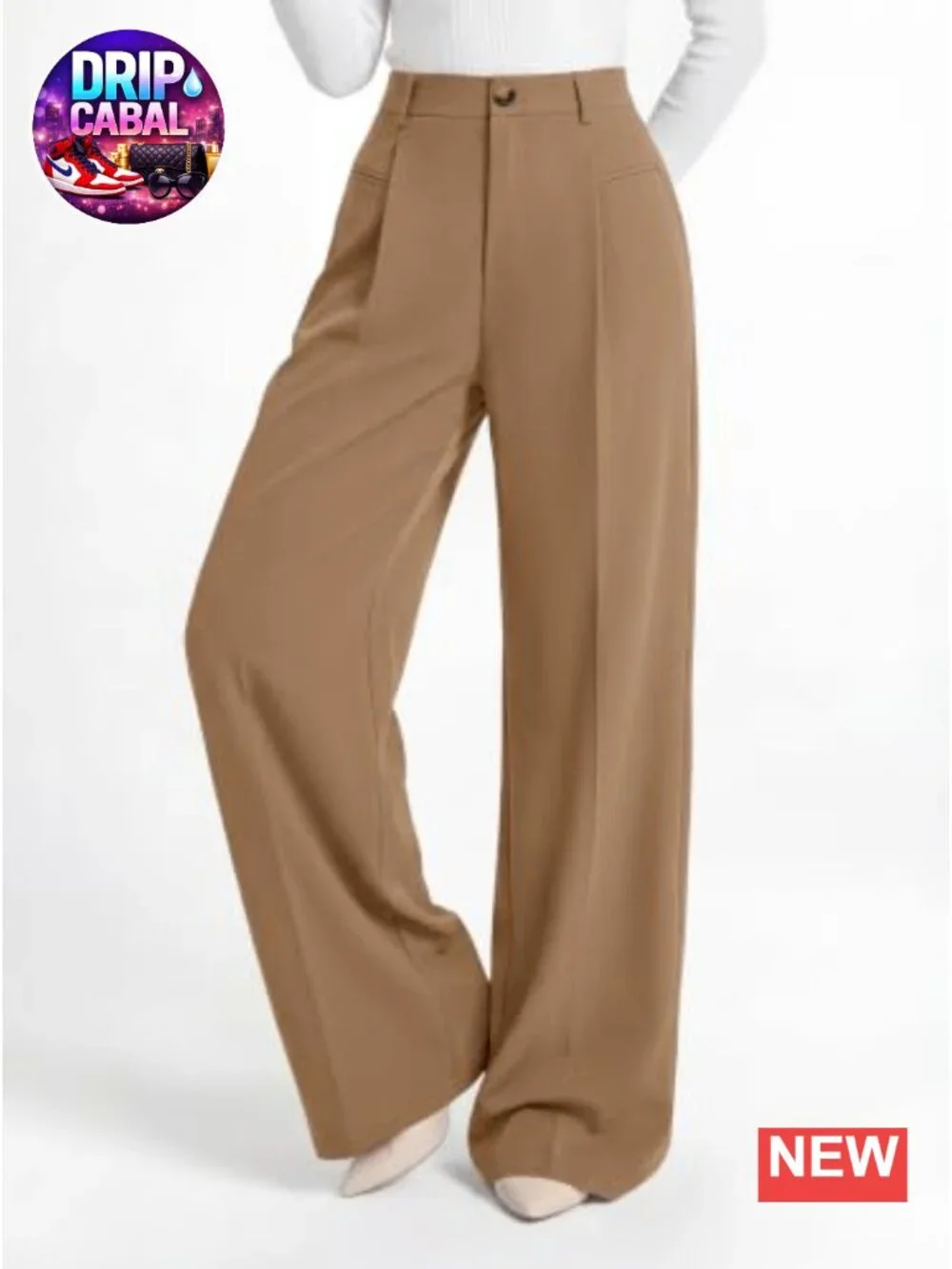 Women's Wide Leg Pleated Dress Pants High Waist with Pockets